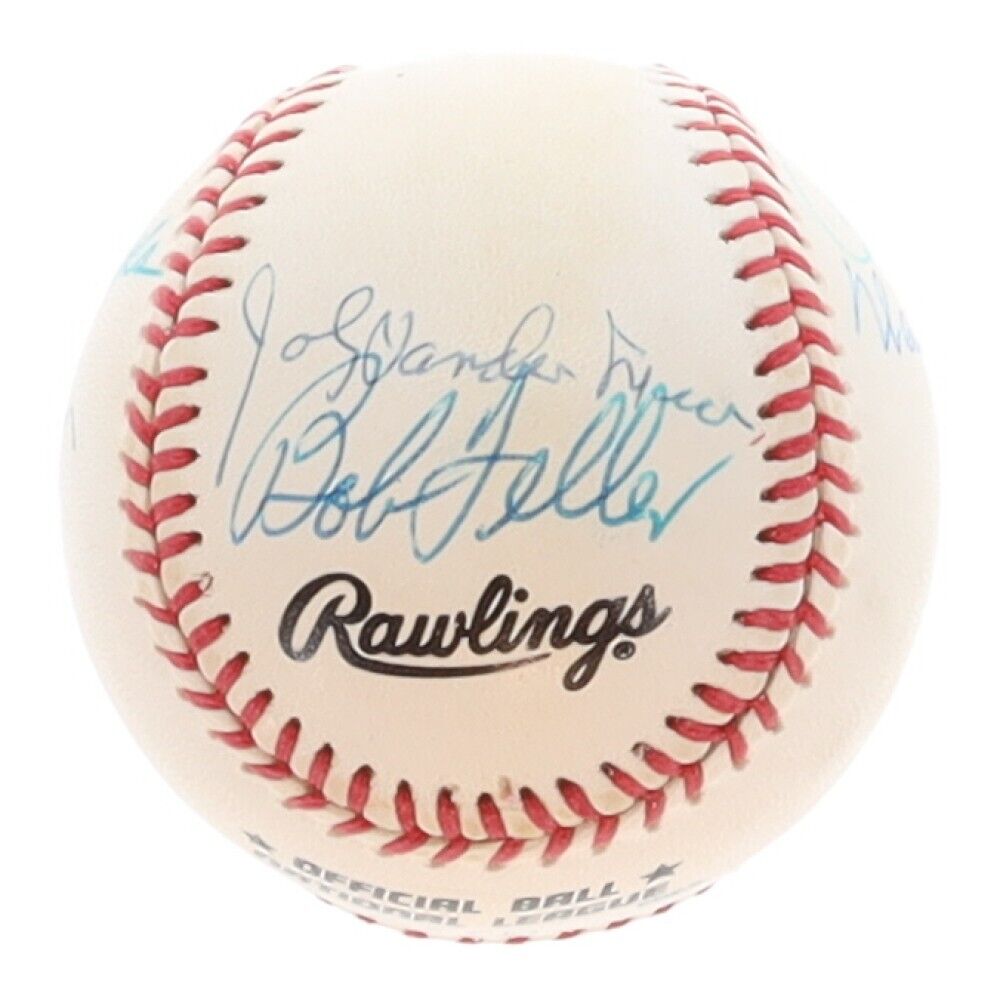 6 Pitchers Who Threw 2 No-hitters Signed Baseball (PSA LOA) Spahn, Feller, +4