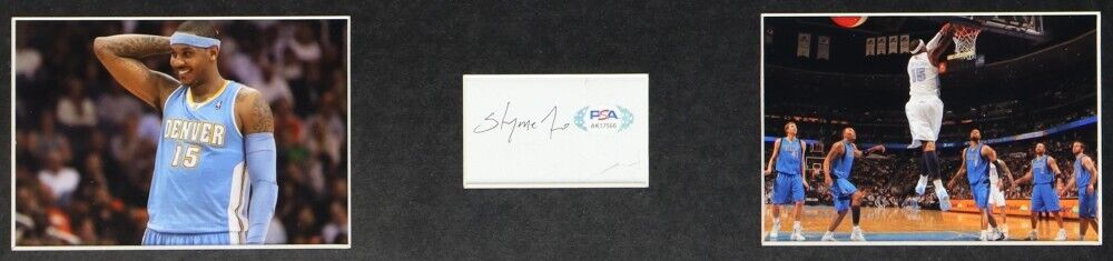 Carmelo Anthony Signed Framed Cut Display w/ Jersey (PSA) Denver Nuggets Forward