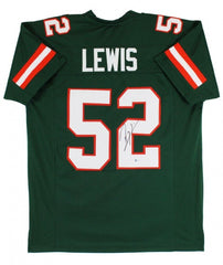 Ray Lewis Signed Miami Hurricanes Green Jersey (Beckett) 13xPro Bowl LB / Ravens