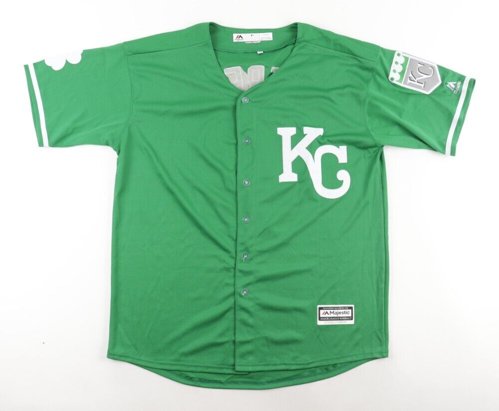 Salvador Perez Signed Kansas City Royals St. Patrick's Day Jersey (JSA COA)