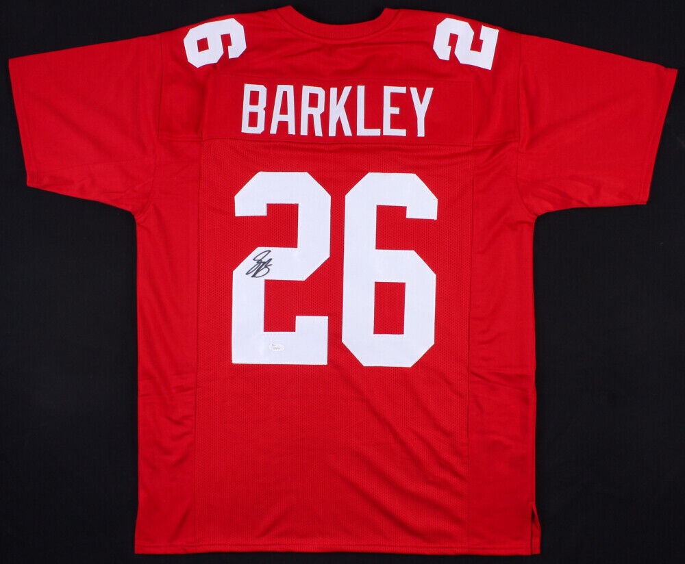 Saquon Barkley Signed New York Giants Red Jersey (JSA COA) #1 RB Pick 2018 Draft