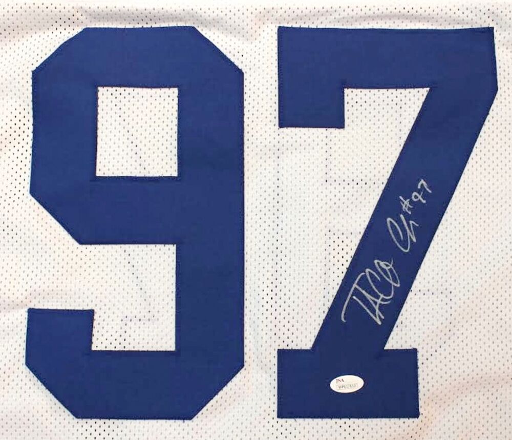 Taco Charlton Signed Cowboys Jersey (JSA) Dallas 1st Rd Pick 2017 Draft DE/ Mich