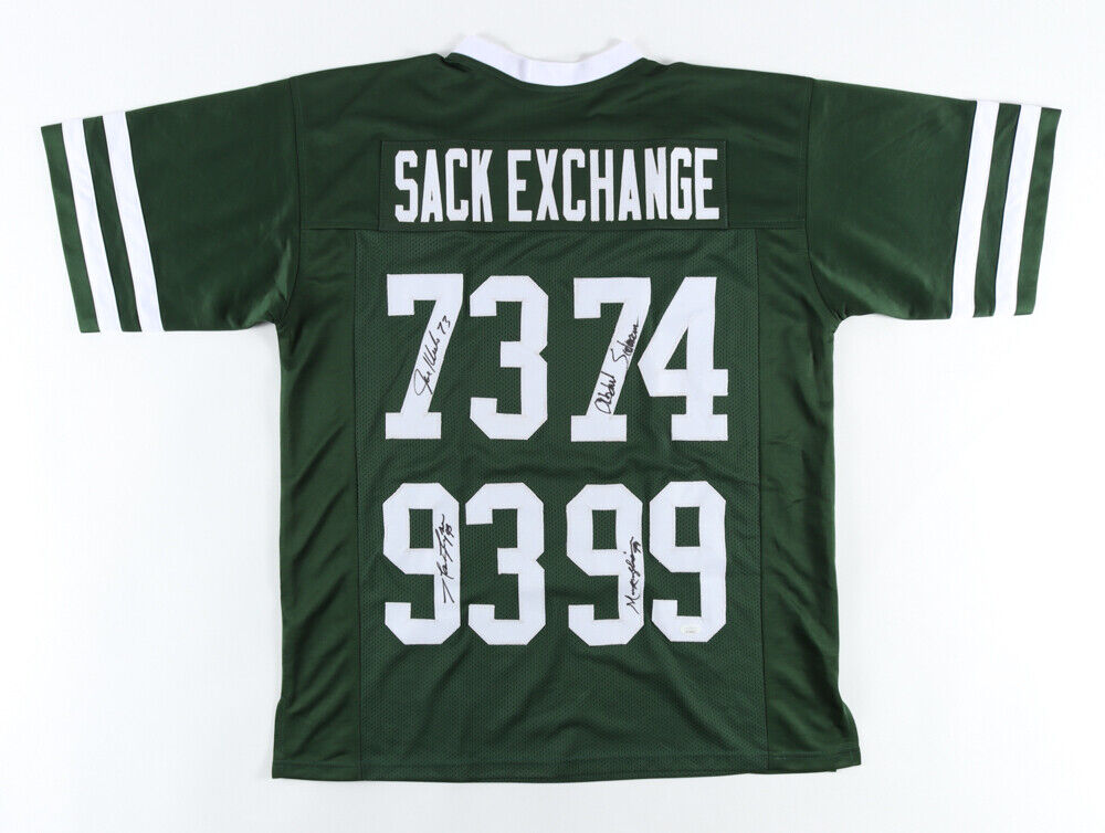 Gastineau Klecko Lyons & Salaam Signed New York Jets 'Sack Exchange Jersey / JSA