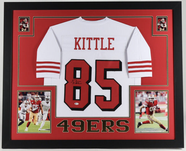 George Kittle Framed Signed Black Jersey Beckett Autographed 