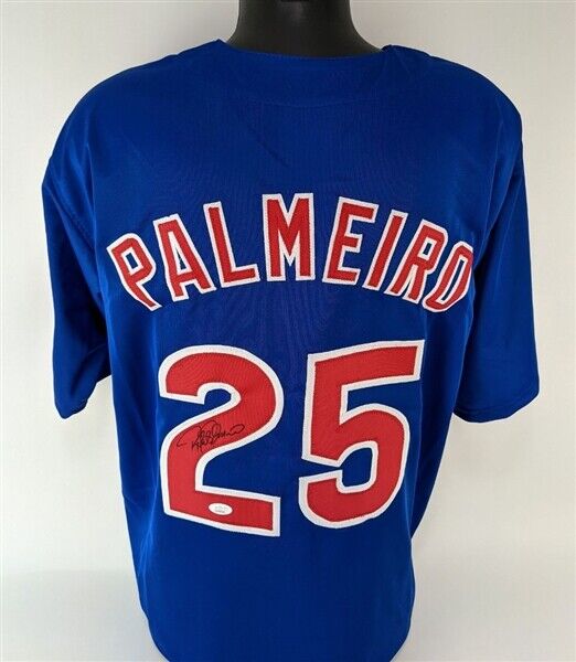 Rafael Palmeiro Signed Blue Cubs Jersey (JSA COA) 500 Home Run & 3000 Hit Club