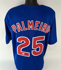 Rafael Palmeiro Signed Blue Cubs Jersey (JSA COA) 500 Home Run & 3000 Hit Club