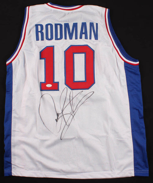 Dennis Rodman Signed Detroit Pistons Jersey (Beckett COA) 7xRebounding –