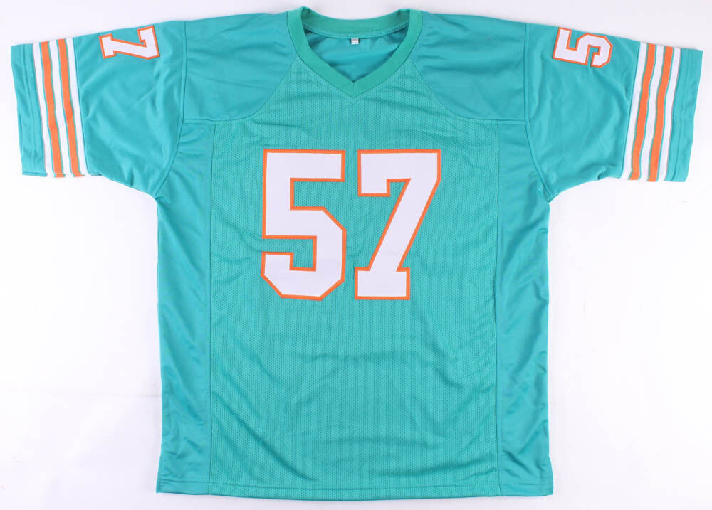 Dwight Stephenson Signed Miami Dolphins Jersey Inscribed "HOF 98" (JSA Hologram)
