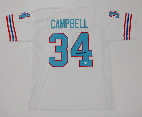 Earl Campbell Signed Houston Oilers Jersey / 5×Pro Bowl R.B. (Beckett COA) HOF