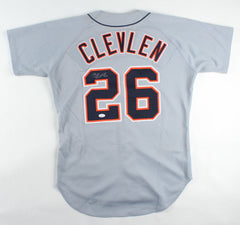 Brent Clevlen Twice Signed Detroit Tigers Russell Athletiic Style Jersey JSA COA