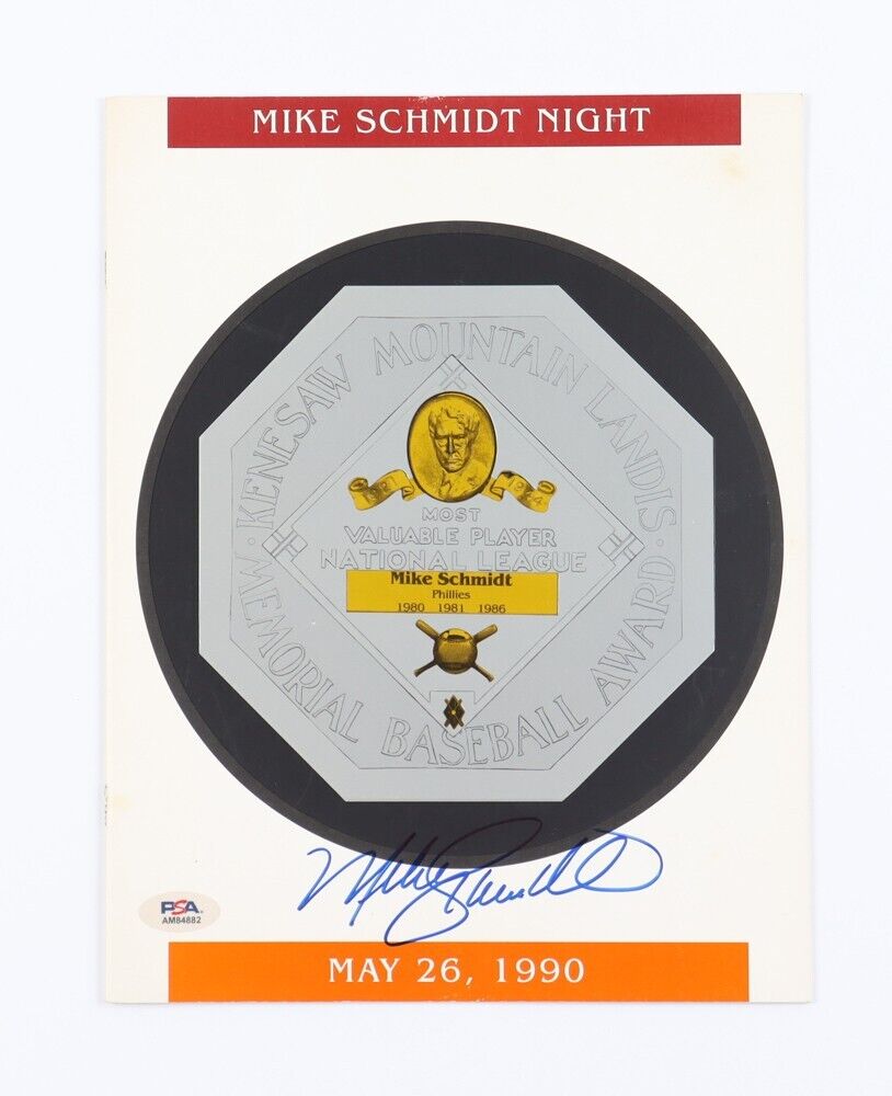 Mike Schmidt Signed 1990 Mike Schmidt Night Original Phillies Program (PSA COA)