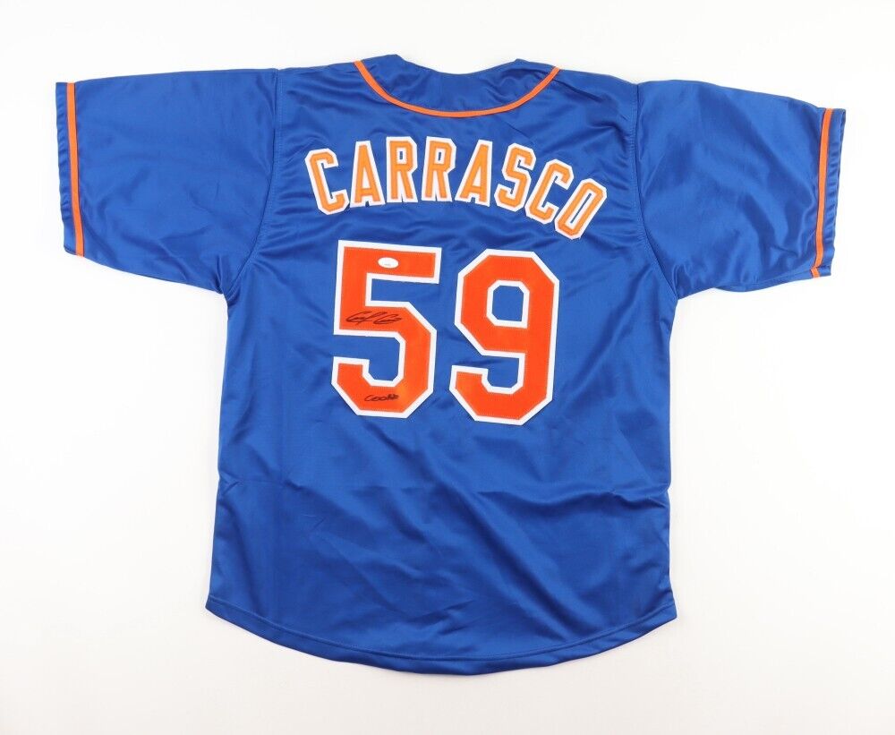 Carlos Carrasco Signed New York Mets Jersey Inscribed "Cookie" (JSA COA)