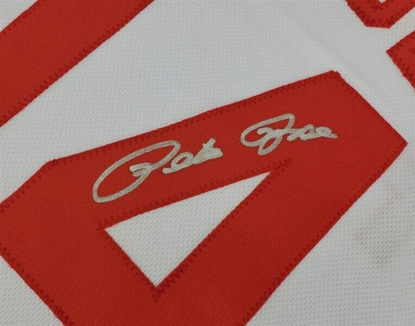 Pete Rose Autographed Cincinnati Reds 1984 Batting Practice Red Pullover  M&N Jersey w/ Hit King - Detroit City Sports