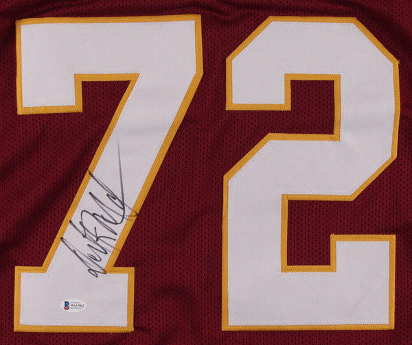 Dexter Manley White Jersey Autographed 8x10 Washington Redskins