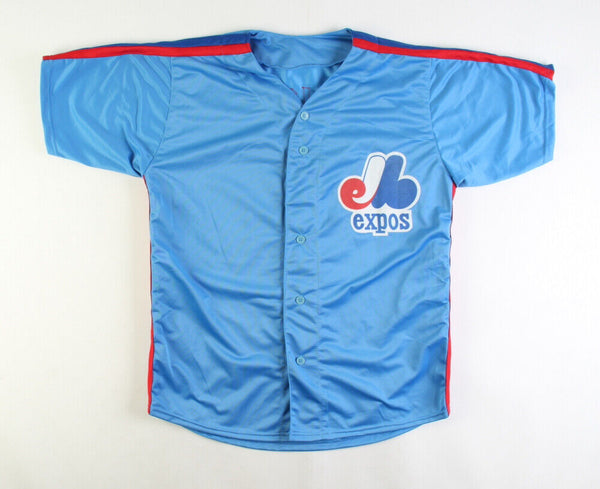 Andre Dawson signed Montreal Expos Alternate Blue Jersey w/ Team Patch JSA