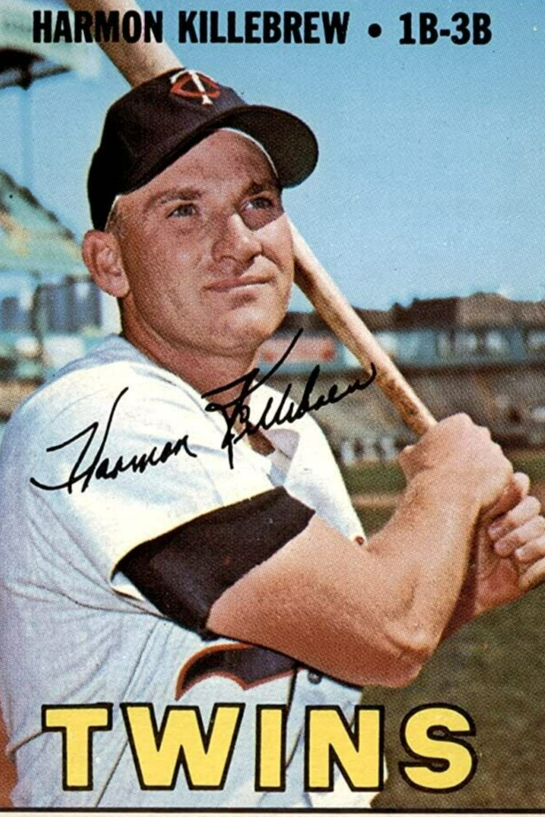 Harmon Killebrew Signed AL Baseball Display w/Thumbprint & Display Case / Twins