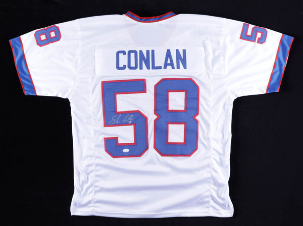 Shane Conlan Signed Buffalo Bills White Jersey (JSA COA) 3xAll Pro Lin –