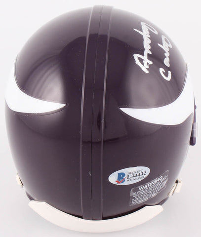 Anthony Carter Signed Vikings Mini-Helmet (Beckett COA & Denver Autographs COA)