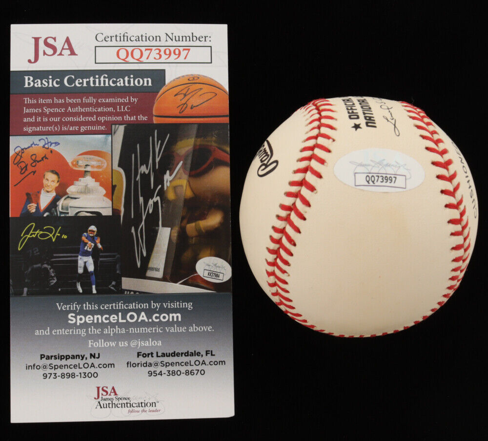 Eddie Mathews Signed ONL Baseball (JSA COA) Milwaukee / Atlanta Braves 512 HR's