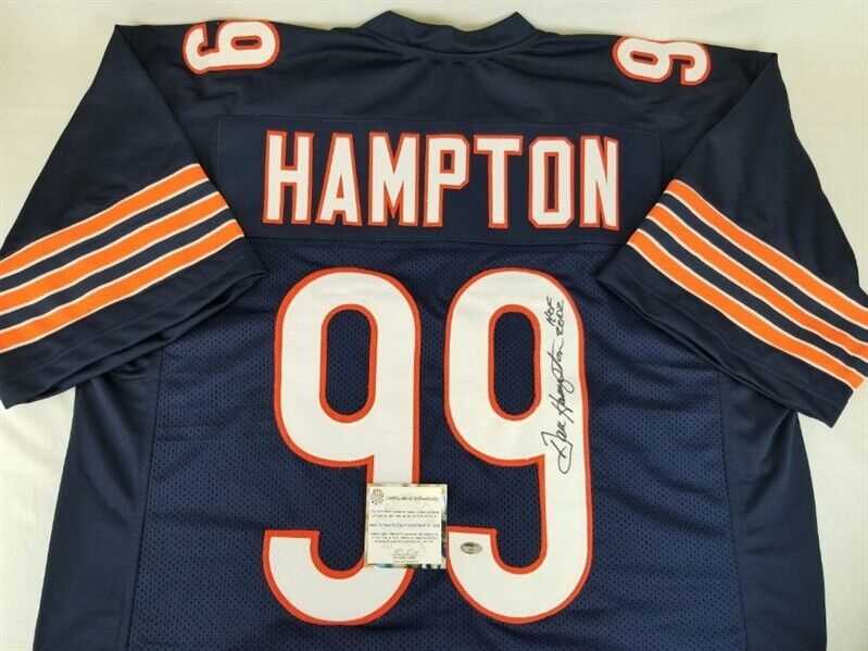 Dan Hampton Signed Bears Jersey Inscribed "HOF 2002"(Schwartz COA) 85 Bears D.E.