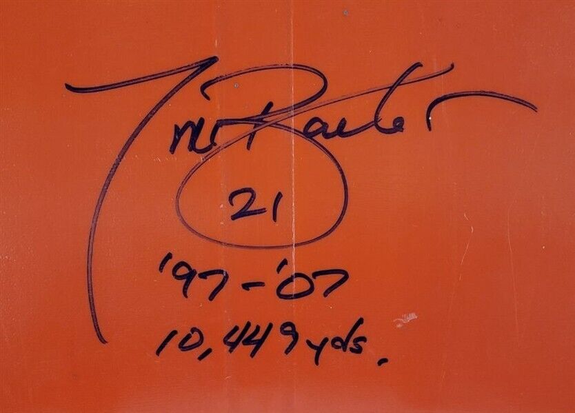 Tiki Barber "97-07, 10,449 Yds" Signed Authentic Meadowlands Seatback (Steiner)