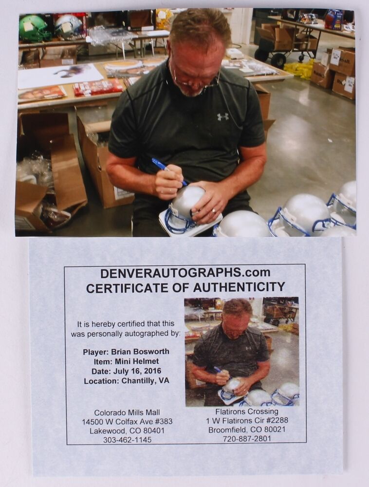 Brian Bosworth Signed Seattle Seahawks Throwback Mini-Helmet (JSA COA)