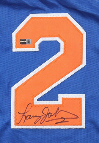 Larry Johnson Signed New York Knicks Jersey (Steiner) #1 Overall Pick 1991 Draft