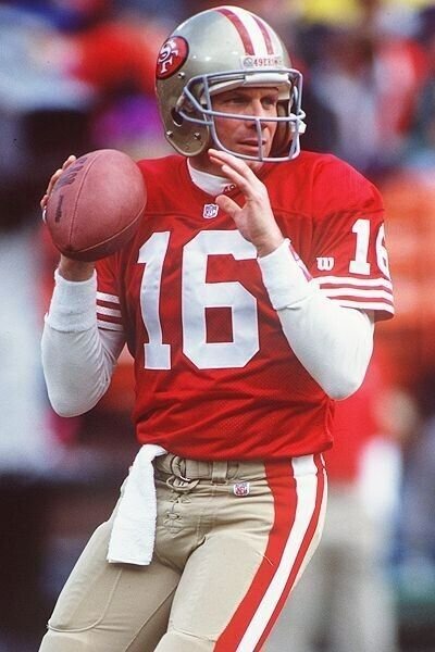 Joe Montana Signed San Francisco 49es 35x43 Framed Jersey (JSA) 3xSuper Bowl MVP