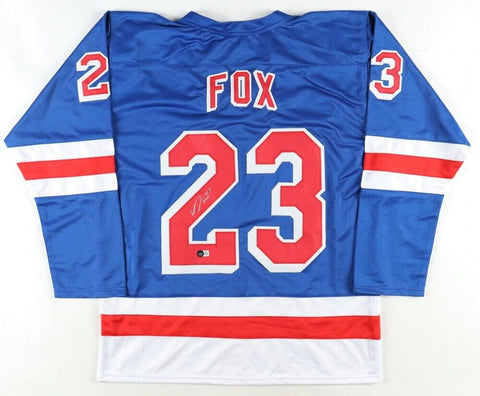 Adam Fox Signed New York Rangers Jersey (Beckett) 3xAll Star Defenseman