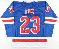 Adam Fox Signed New York Rangers Jersey (Beckett) 3xAll Star Defenseman
