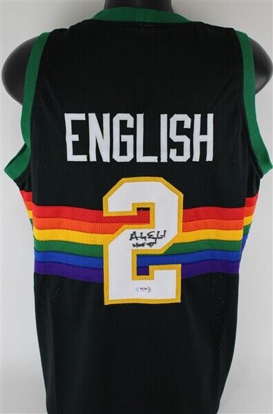 Alex English Signed Denver Nuggets Jersey (PSA COA) 8xNBA All-Star (1982–1989)
