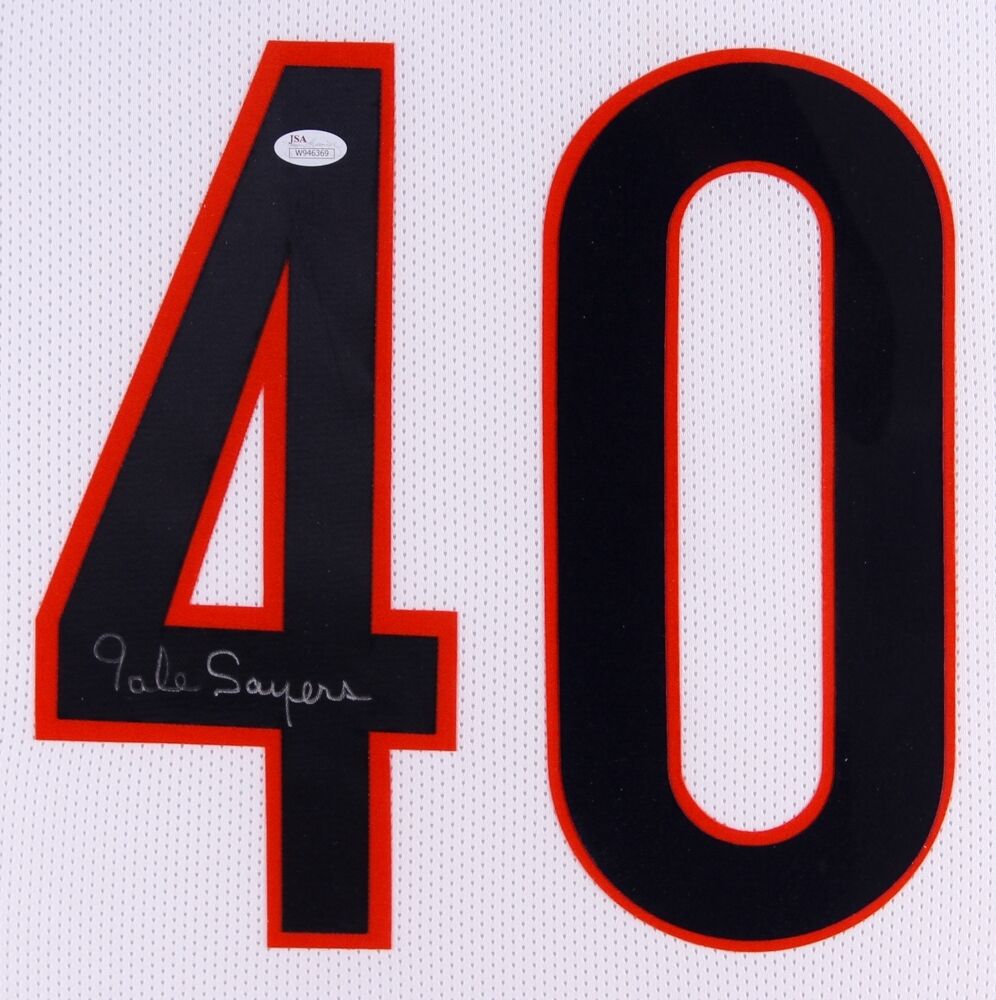 Gale Sayers Signed Bears 35" x 43" Custom Framed Jersey (JSA COA) 1965 NFL R.O.Y