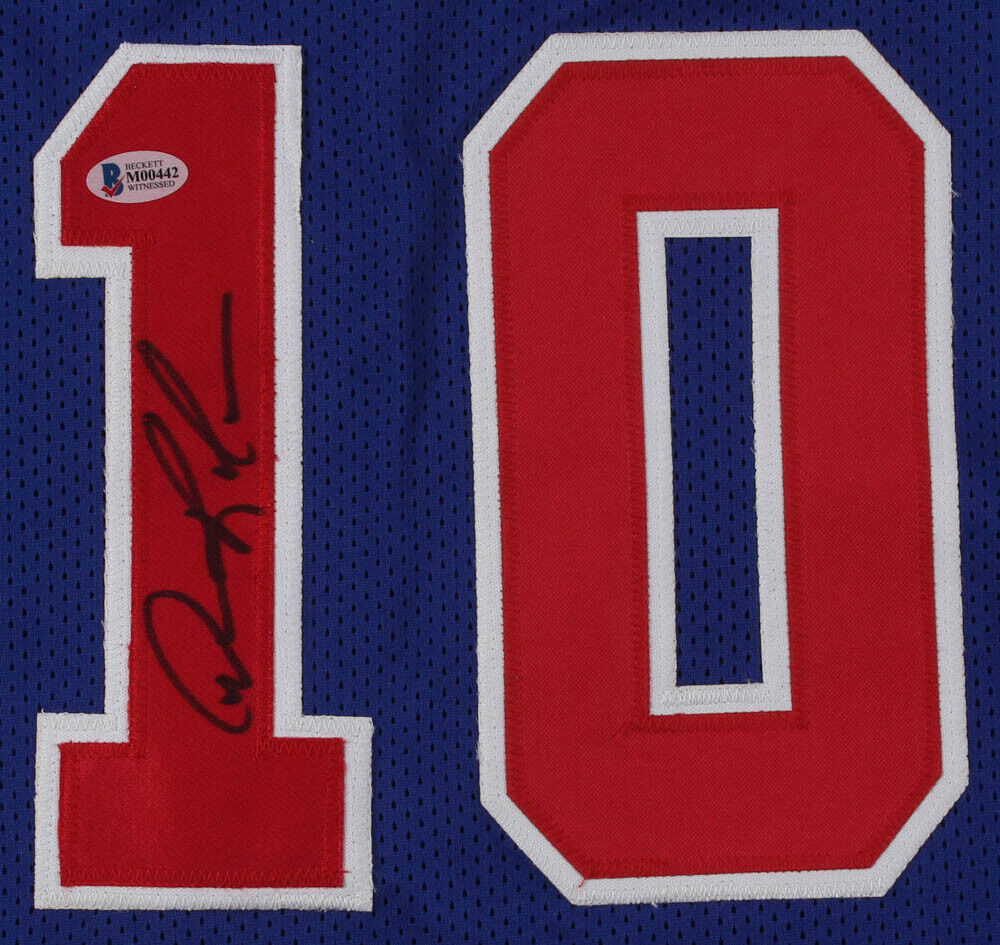 Dennis Rodman Signed Detroit Pistons Jersey (Beckett COA) 7xRebounding Leader