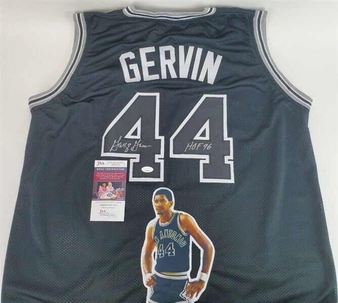 George Gervin Signed San Antonio Spurs Photo Jersey Inscribed "HOF 96" (JSA COA)