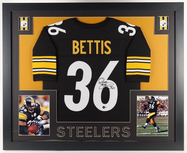 Jerome Bettis Signed Pittsburgh Steeler 35x43 Framed Jersey (Beckett) All  Pro RB