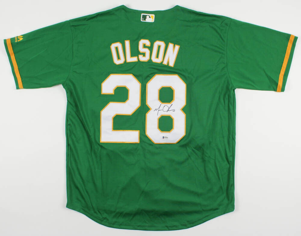 Matt Olson Signed Oakland Athletics Majestic MLB Jersey 2018 (Beckett COA) 1 B