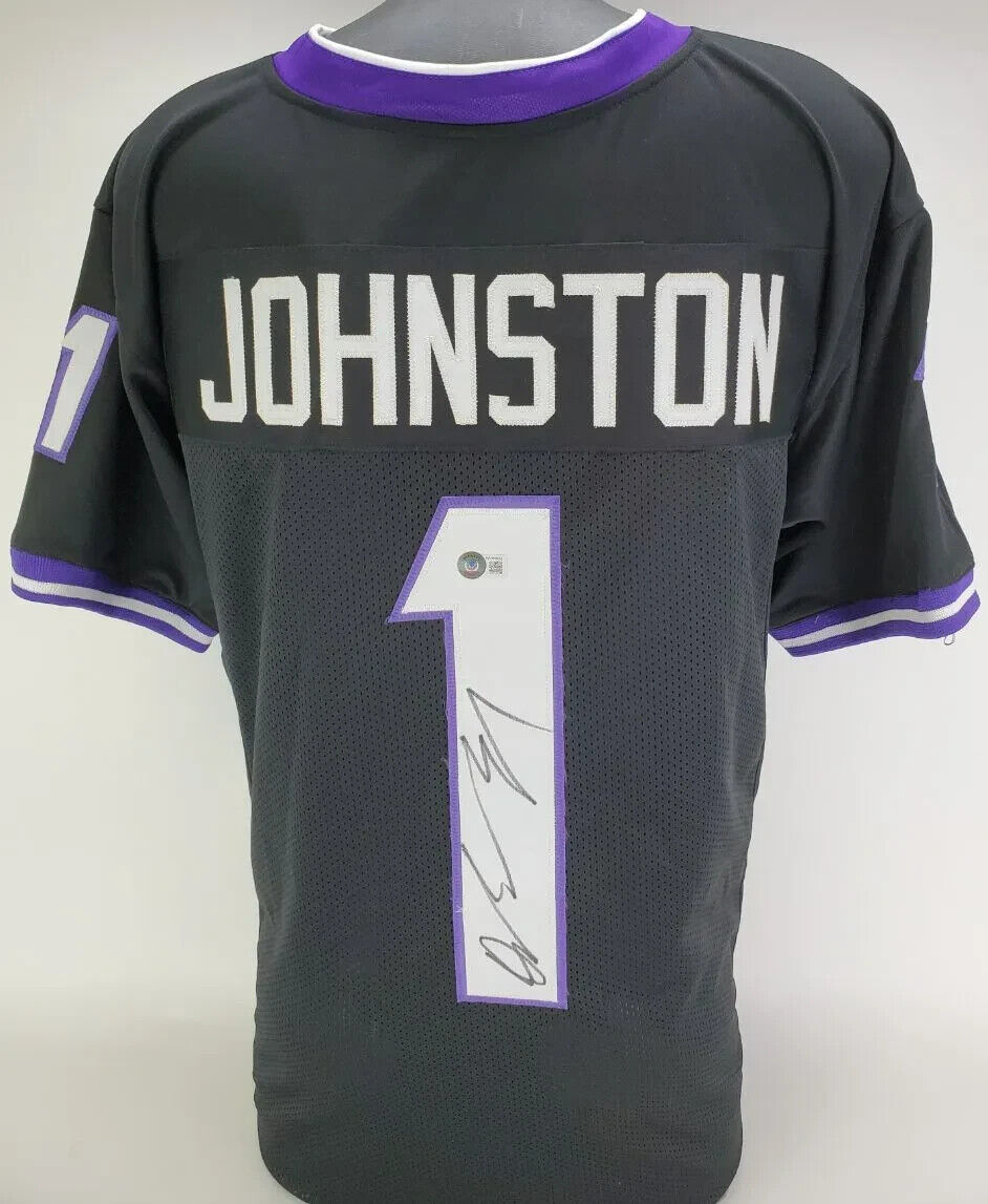 Quentin Johnston Signed TCU Horned Frogs Jersey (Beckett) L.A. Charger Receiver