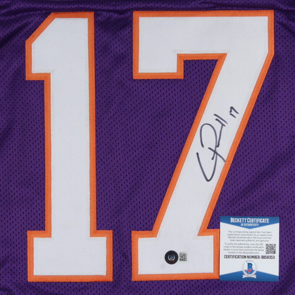 Cornell Powell Signed Clemson Tiger Jersey (Beckett COA) Chiefs 2021 Draft Pk WR