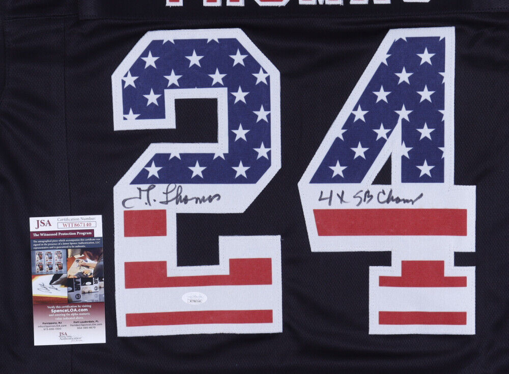 J.T. Thomas Signed Pittsburgh Steelers Jersey Inscribed 4x SB Champ / JSA COA