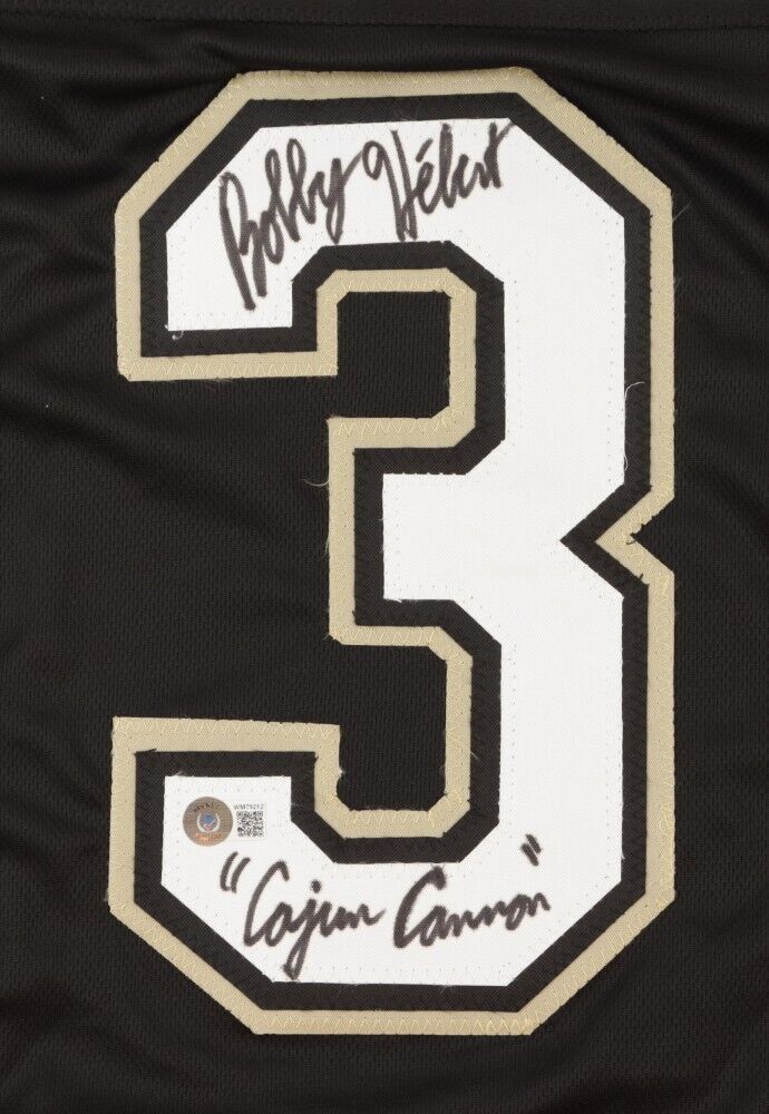 Bobby Hebert Signed New Orleans Saints Jersey Inscribed "Cajun Cannon" (Beckett)