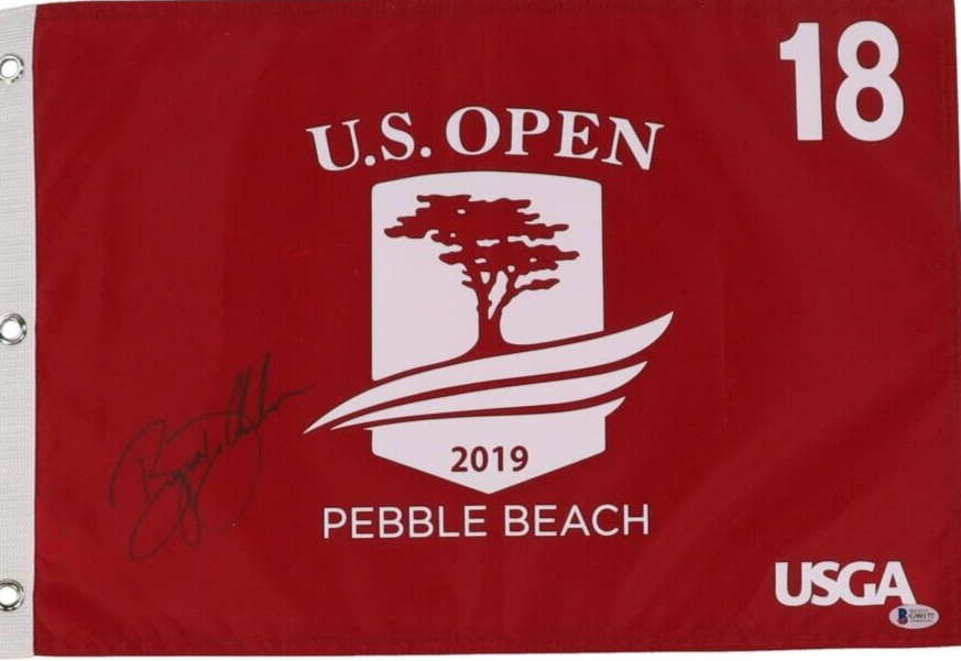 Bryson DeChambeau Signed 2019 US Open at Pebble Beach, Ca. / Pin Flag (JSA COA)