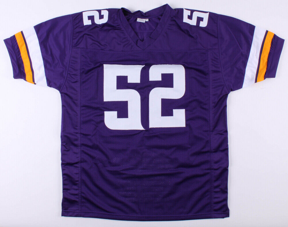 Chad Greenway Signed Minnesota Vikings Career Highlight Stat Jersey (TSE Holo)
