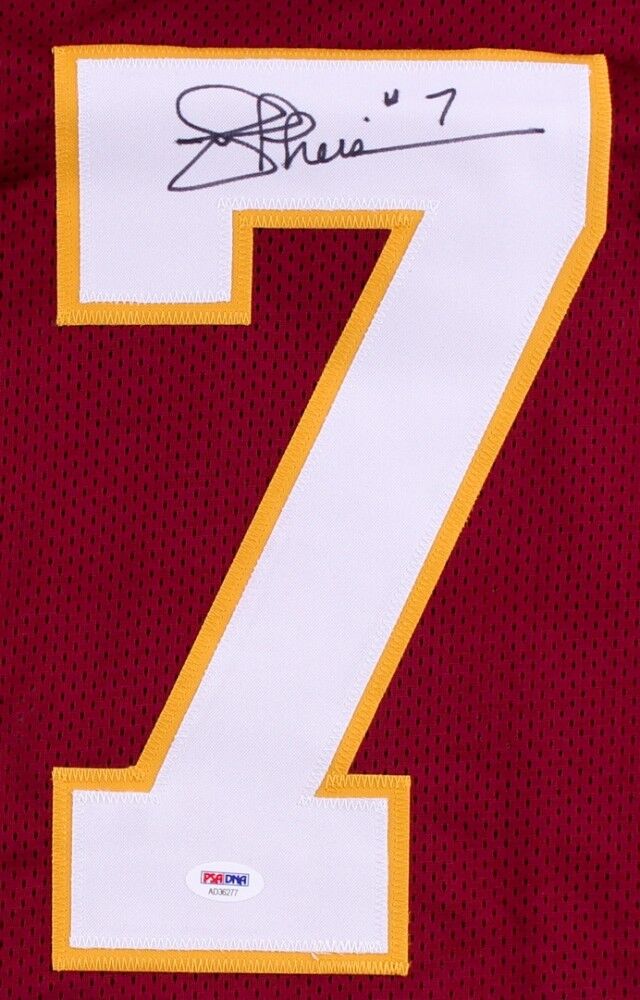 Joe Theismann Signed LE of 77 / Redskins Career Highlight Stat Jersey (PSA COA)