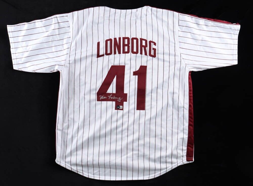 Jim Lonborg Signed Philadelphia Phillies Jersey (Beckett) 1967 Cy Young Winner