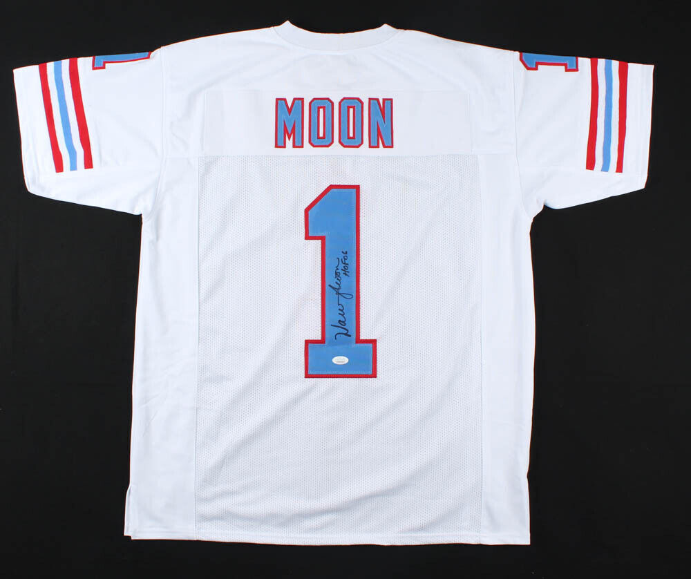 Warren Moon Signed Houston Oilers Jersey Inscribd HOF 06 (JSA COA) 9×Pro Bowl QB