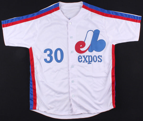 Tim Raines Autographed and Framed Blue Expos Jersey