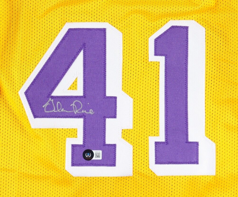 Glen Rice Signed Los Angeles Lakers Yellow Jersey (Beckett) 2000 NBA Champs