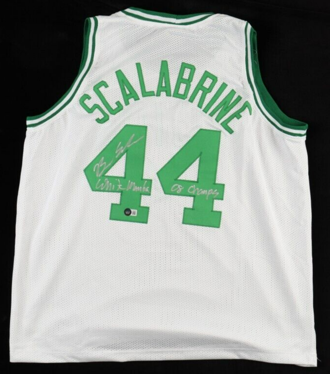 Brian Scalabrine Signed Boston Celtics Jersey "08 Champs & White Mamba" Beckett