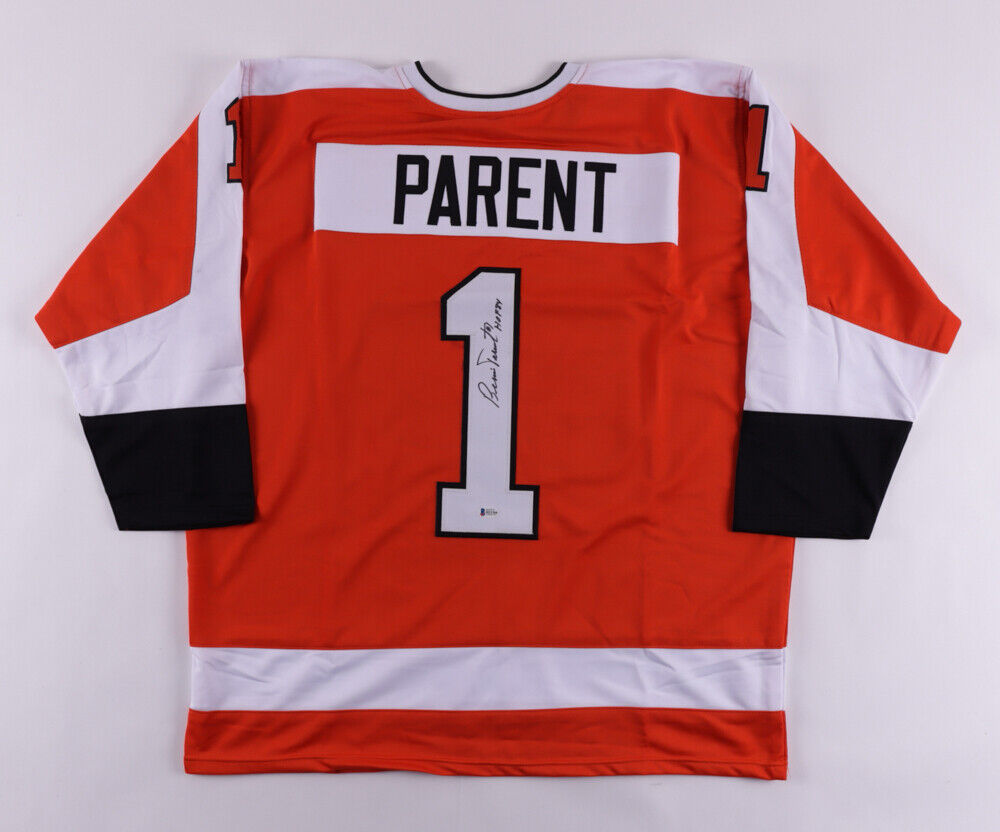 Bernie Parent Signed Philadelphia Flyers Jersey (Beckett COA) HOF 1984 / Goalie
