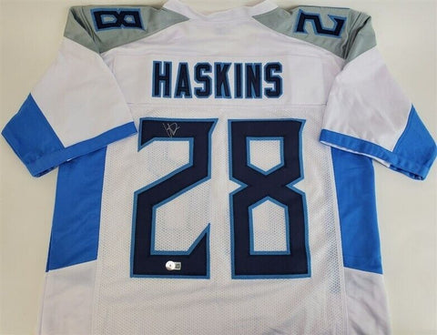 Hassan Haskins Signed Tennessee Titans Jersey (Beckett) 2022 4th Round Pick R.B